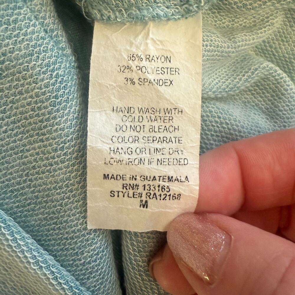 Altar'd State Women's Seafoam Blue Green Tank Top Babydoll Raw Hem Flowy Medium - Picture 4 of 4